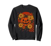 Retro Pumpkin and Sunflowers Halloween Sudadera