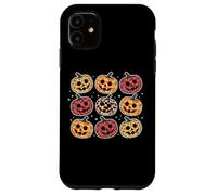 Retro Pumpkin Cute Faces Halloween Fall Carcasa para iPhone 11