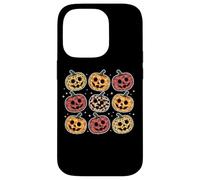 Retro Pumpkin Cute Faces Halloween Fall Carcasa para iPhone 14 Pro