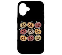 Retro Pumpkin Cute Faces Halloween Fall Carcasa para iPhone 16