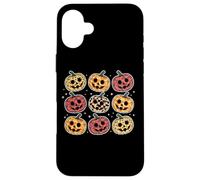 Retro Pumpkin Cute Faces Halloween Fall Carcasa para iPhone 16 Plus