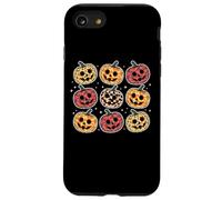 Retro Pumpkin Cute Faces Halloween Fall Carcasa para iPhone SE (2020) / 7/8