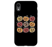 Retro Pumpkin Cute Faces Halloween Fall Carcasa para iPhone XR