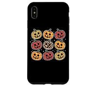 Retro Pumpkin Cute Faces Halloween Fall Carcasa para iPhone XS MAX
