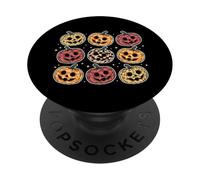 Retro Pumpkin Cute Faces Halloween Fall PopSockets PopGrip Adhesivo