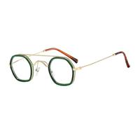 Retro Punk Men Double Bridges Sunglasses Polygon Clear Ocean Gradient Lens Women Shades UV400 Sun Glasses, 7, talla única
