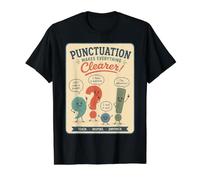 Retro Puntuación Profesor Gramática Humor Cita Aula Camiseta gráfica económica, Hombre, Negro, M