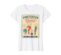 Retro Puntuación Profesor Gramática Humor Cita Aula Camiseta gráfica económica, Mujer, Blanco, L