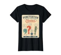 Retro Puntuación Profesor Gramática Humor Cita Aula Camiseta gráfica económica, Mujer, Negro, L