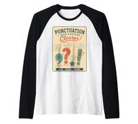 Retro Puntuación Profesor Gramática Humor Cita Aula Camiseta Manga Raglan