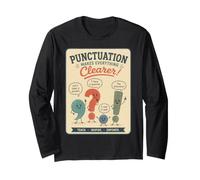 Retro Puntuación Profesor Gramática Humor Cita Aula Manga Larga