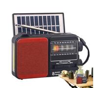 Retro Radio - Small Vintage ABS Handheld Player 13×5×8.5cm | FM/Am/SW with Real-Time Weather | USB Rechargeable Tabletop Radio For Office, Outdoor, Camping, and Elderly Use