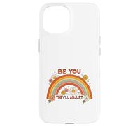 Retro Rainbow Be You They 'll Adjust Artwork Carcasa para iPhone 15
