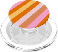Retro Rainbow Stripe Striped Groovy 70s Pink Orange Yellow PopSockets PopGrip para MagSafe