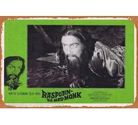 Retro RASPUTIN THE MAD MONK - Tarjeta de vestíbulo original con 8 martillos de terror de Christopher Lee Movies, póster de lata de 8 x 12 pulgadas, póster clásico de película y televisión, letrero de