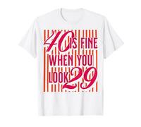 Retro Rayas 40 Cumpleaños Mirando Bien 1986 40 Bday Camiseta