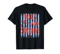 Retro Rayas Perros y Sol disfrutando de Las Cosas Simples Camiseta