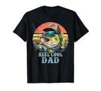 Retro Reel Cool Dad Fisherman Daddy Día del Padre Pesca Camiseta