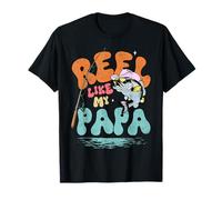 Retro Reel Like My Papa Funny tee for Fishing Son Daughter Camiseta