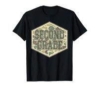 Retro Regreso a la escuela Niños Old Camo Segundo Grado Camiseta