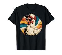 Retro Remolino Pollo Gafas De Sol Pollos Camiseta