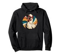 Retro Remolino Pollo Gafas De Sol Pollos Sudadera con Capucha