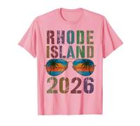 Retro Rhode Island 2026 Vacaciones Familiares Surfer Viaje a Juego Camiseta