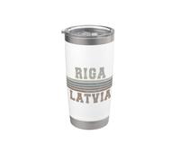 Retro Riga Letonia Vaso térmico de acero inoxidable de doble pared