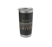 Retro Riga Letonia Vaso térmico de acero inoxidable de doble pared