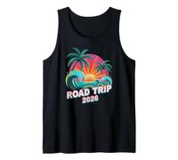 Retro Road Trip 2026 Vacaciones Playa Viajes Coincidencia Camiseta sin Mangas