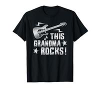 Retro Rock And Roll Grandma Guitar This Grandma Rocks Camiseta