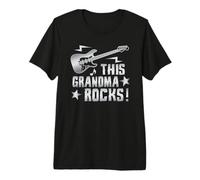 Retro Rock and Roll Grandma Guitar This Grandma Rocks Camiseta Premium