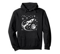 Retro Rocket Adventure - Explorador Espacial Vintage Luna y Estrellas Sudadera con Capucha