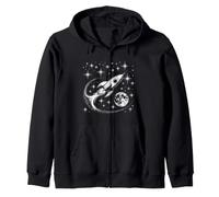 Retro Rocket Adventure - Explorador Espacial Vintage Luna y Estrellas Sudadera con Capucha
