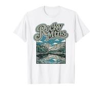 Retro Rocky Mountains National Park Vintage Style 80s Camiseta