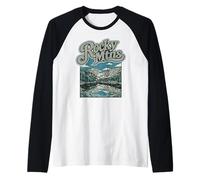 Retro Rocky Mountains National Park Vintage Style 80s Camiseta Manga Raglan