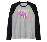 Retro Roller Disco Patinaje Chica 80s Patines Divertidos Camiseta Manga Raglan