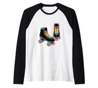 Retro Roller Skate Zapatos Patinaje Camiseta Manga Raglan