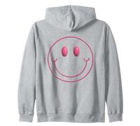 Retro Rosa Contorno Sonrisa Cara Feliz Cara Positiva Vibes Lindo Sudadera con Capucha