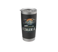 Retro Rumania Paisaje Vintage Recuerdo Vaso térmico de acero inoxidable de doble pared