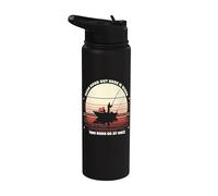 Retro Rush Hour Aquí Cuando Dos Cañas A La Vez Divertido Pesca Stainless Steel Insulated Water Bottle
