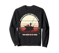 Retro Rush Hour Aquí Cuando Dos Cañas A La Vez Divertido Pesca Sudadera