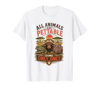 Retro Safari Todos los Animales Son Pettable Algunos Solo una Vez Camiseta gráfica económica