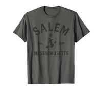 Retro Salem Massachusetts MA Vintage Halloween Witch Costome Camiseta