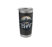 Retro Salt Lake City Paisaje Vintage Souvenir Vaso térmico de acero inoxidable de doble pared
