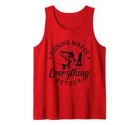 Retro Salud Mental Pesca Es Mi Terapia Relajante Pescador Camiseta sin Mangas
