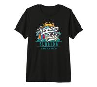 Retro San Sebastian State Park Florida Surf Puesta de Sol Vacaciones Camiseta Premium