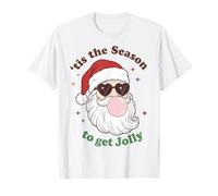 Retro Santa Claus Bubble Gum Tis The Season To Get Jolly Camiseta
