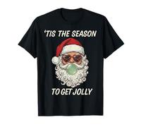 Retro Santa Claus Bubble Gum Tis The Season To Get Jolly Camiseta