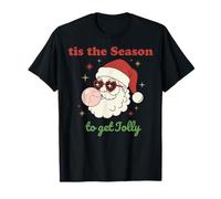 Retro Santa Claus Bubble Gum Tis The Season To Get Jolly Camiseta